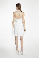 White Halterneck Mini-Dress